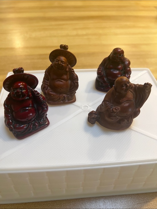 Lucy Buddha Antique Collection Other - #2917*” 2x2” Tiny Set of 4 Small Red-Brown Buddha Figurines - Home Accents